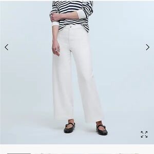 NWT Madewell The Curvy Emmett Wide-Leg Jean in Tile White